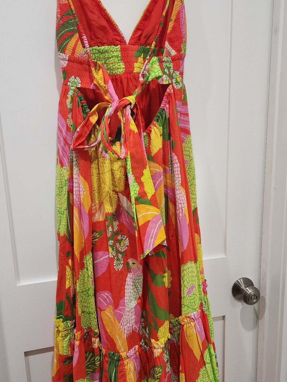 FARM Rio Tropical Maxi Dress in Red, Green, Yellow, Size Large - Picture 5 of 7